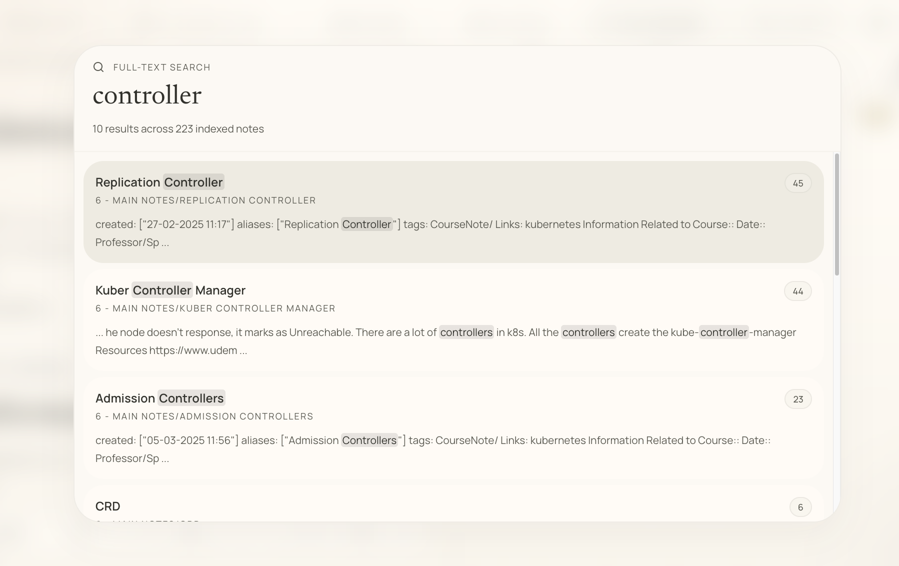 Search your knowledge quickly screenshot
